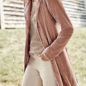 J. Jill  pale pink Mauve Blush Rosewood velvet jacket 2X EUC -Hard To Find-FINAL